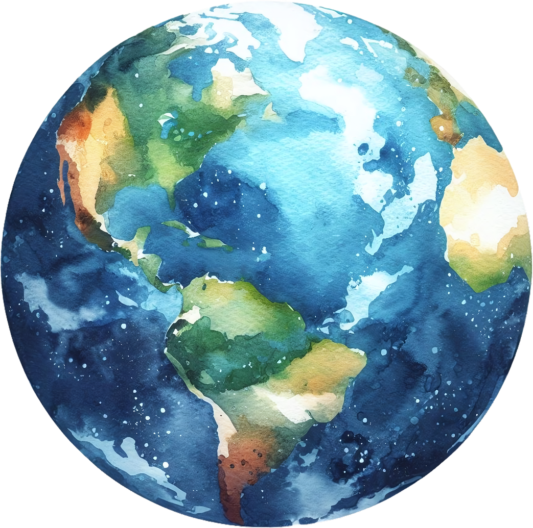 watercolor Planet Earth illustration